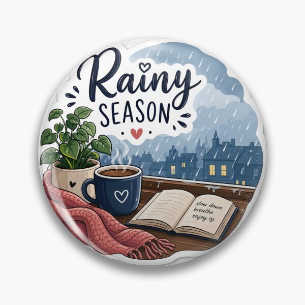 Item preview, Rainy Season Cozy Vibes Sticker | Aesthetic Monsoon Rain Art | Cute Coffee & Rain Design designed and sold by Ishratparween11.