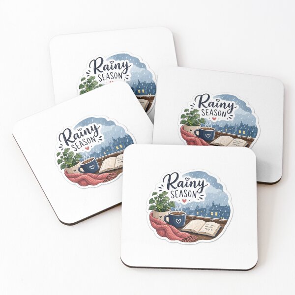 Item preview, Rainy Season Cozy Vibes Sticker | Aesthetic Monsoon Rain Art | Cute Coffee & Rain Design designed and sold by Ishratparween11.