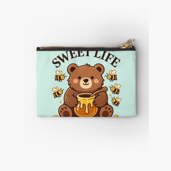 Item preview, Sweet Life Cute Bear with Honey Pot and Bees Kawaii Art designed and sold by Golden_Pixel_Paper.