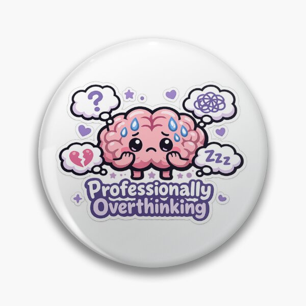 Item preview, Professionally Overthinking Funny Brain Sticker Sarcastic Mental Health Humor Gift designed and sold by irfanshikh.
