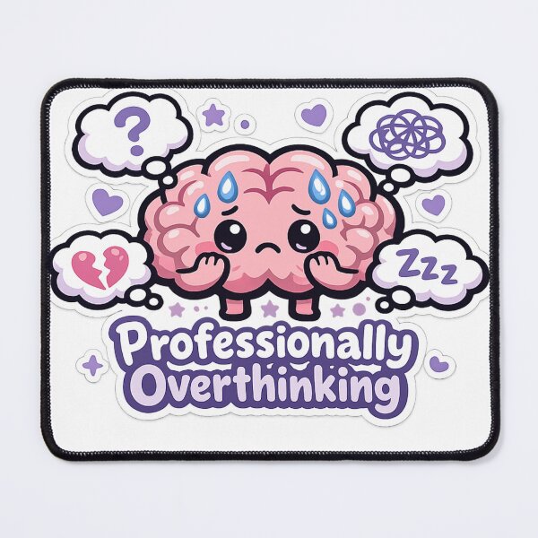 Item preview, Professionally Overthinking Funny Brain Sticker Sarcastic Mental Health Humor Gift designed and sold by irfanshikh.