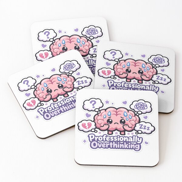 Item preview, Professionally Overthinking Funny Brain Sticker Sarcastic Mental Health Humor Gift designed and sold by irfanshikh.