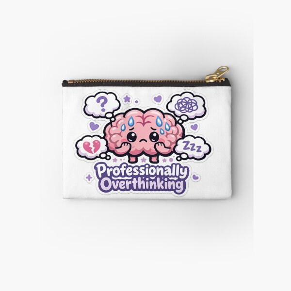 Item preview, Professionally Overthinking Funny Brain Sticker Sarcastic Mental Health Humor Gift designed and sold by irfanshikh.