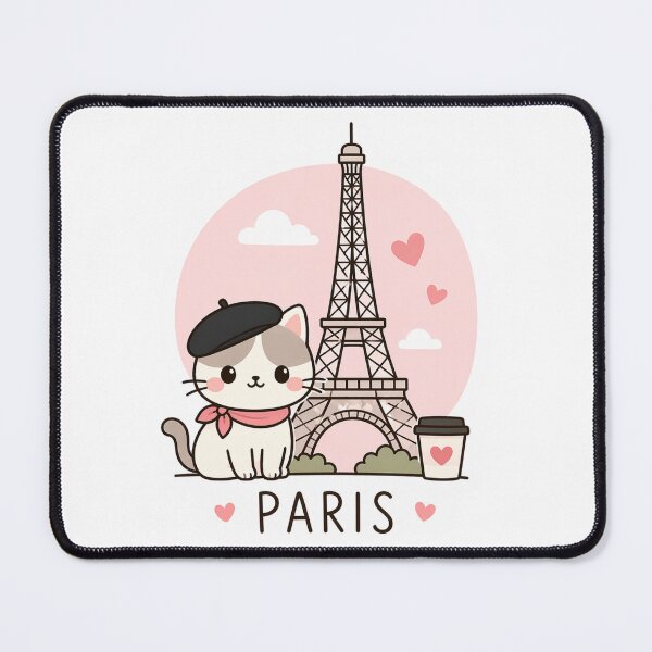 Item preview, Cute Paris Cat Sticker – Kawaii Eiffel Tower Aesthetic designed and sold by ZYNORAworld.