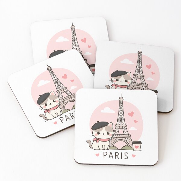 Item preview, Cute Paris Cat Sticker – Kawaii Eiffel Tower Aesthetic designed and sold by ZYNORAworld.