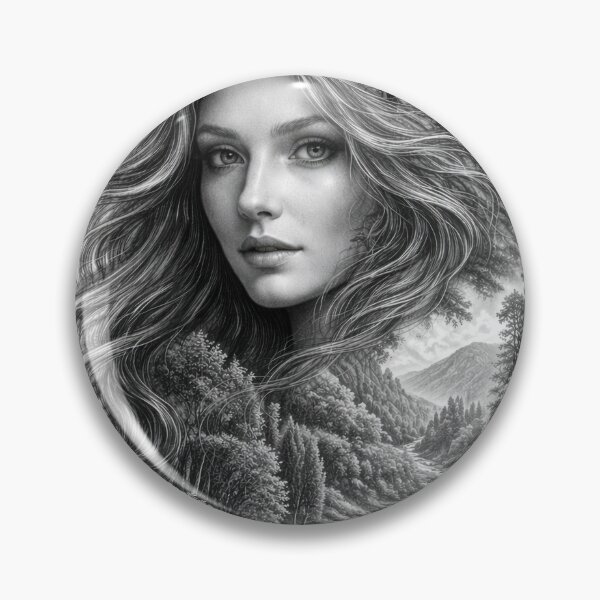 Item preview, Woman blending with landscape waterfall designed and sold by DiscLula.