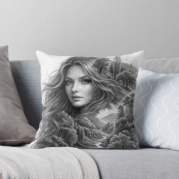 Item preview, Mujer mimetizándose con el paisaje de la cascada designed and sold by DiscLula.