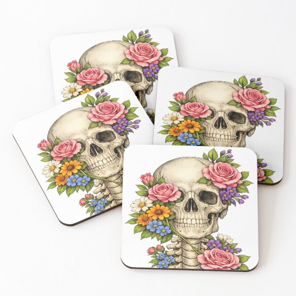 Item preview, Eternal Bloom Skull - Vintage Anatomical Art with Colorful Roses designed and sold by myforestfog.