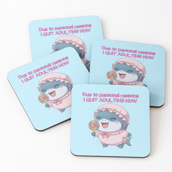 Item preview, I Quit Adulting Funny Shark designed and sold by Nature's Chibis.