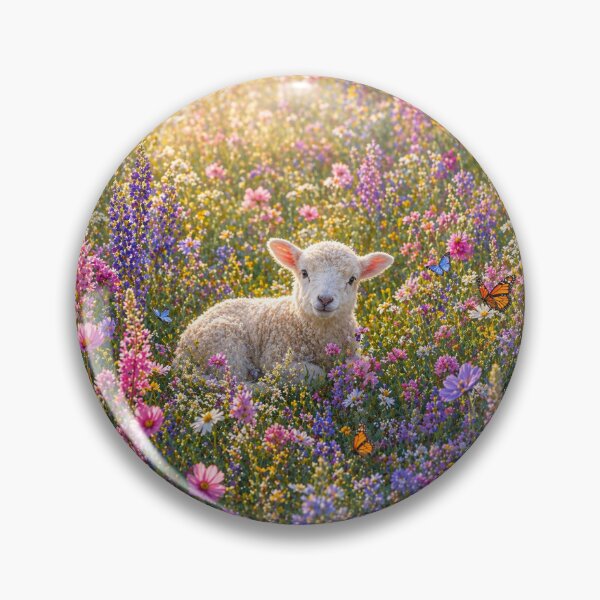 Item preview, Serene Spring Meadow Lamb designed and sold by AnyseDesign.