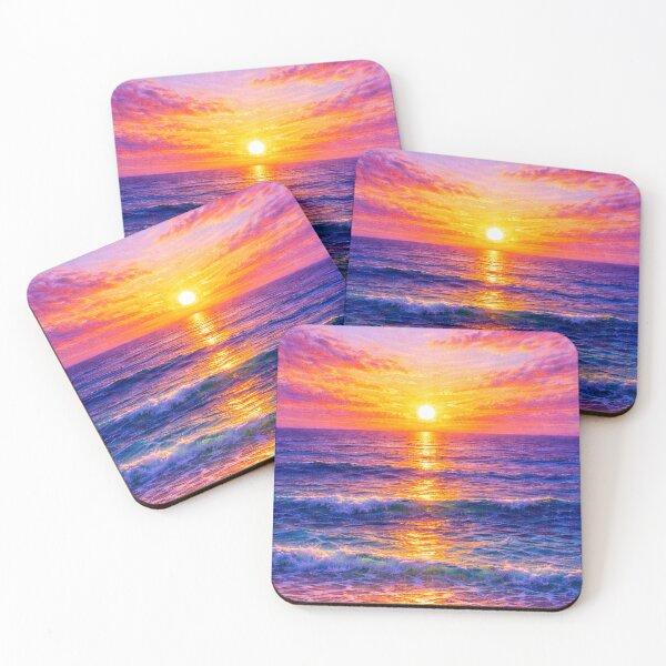 Item preview, Pink Sunset Colorful Sky Ocean Art designed and sold by TheSlowShore.