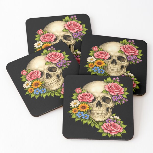 Item preview, Eternal Bloom Skull - Vintage Anatomical Art with Vibrant Roses designed and sold by myforestfog.
