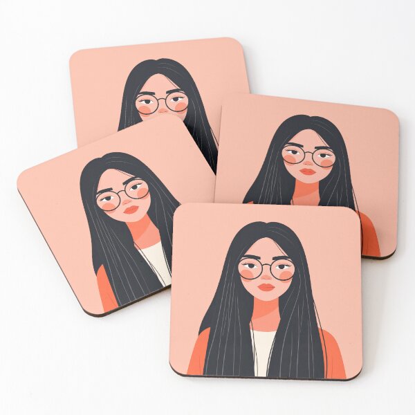 Item preview, Nora – Minimal Smart Girl Portrait designed and sold by yara.lahdo.