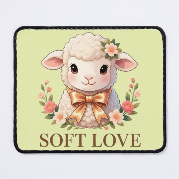Item preview, Soft Love Cute Lamb with Pink Flowers and Golden Bow designed and sold by Golden_Pixel_Paper.