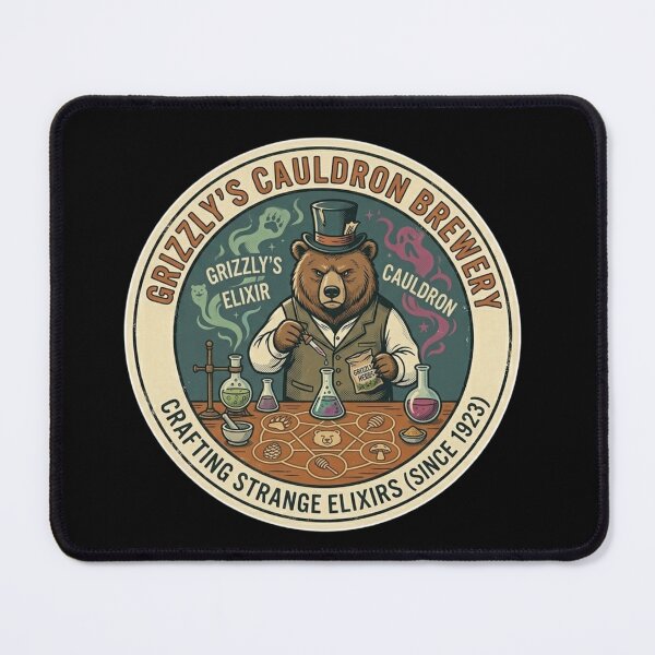 Item preview, Retro 80s Grizzly Bear - Strange Elixirs & Magic Spells designed and sold by K-Vibe Design Studio.