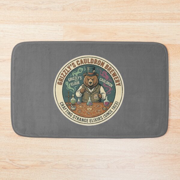 Item preview, Retro 80s Grizzly Bear - Strange Elixirs & Magic Spells designed and sold by K-Vibe Design Studio.