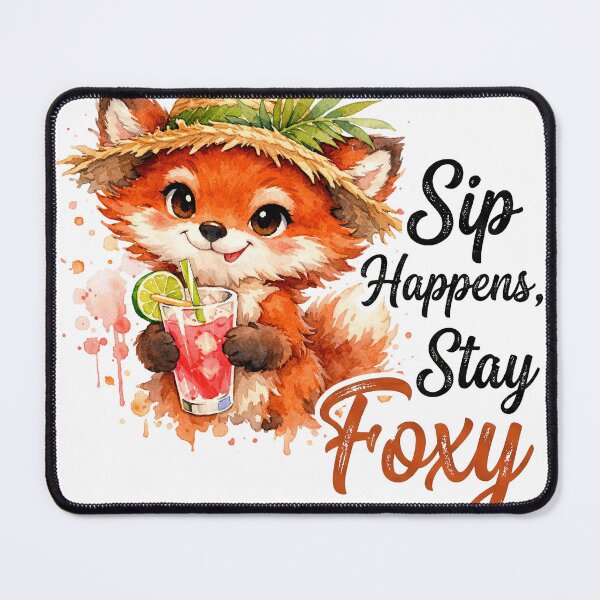 Item preview, Foxed And Tipsy Funny Summer Fox Watercolor Pun designed and sold by LunaPixelStudio.