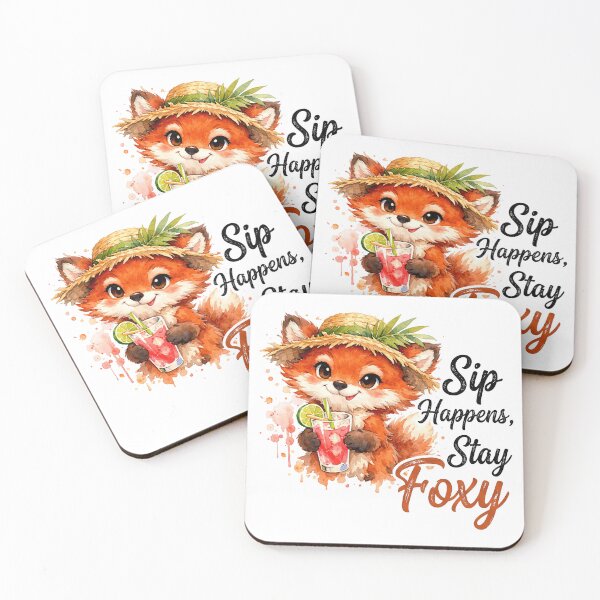 Item preview, Foxed And Tipsy Funny Summer Fox Watercolor Pun designed and sold by LunaPixelStudio.