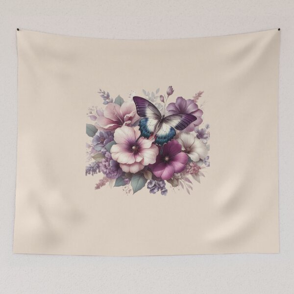 Item preview, Primary Choice: Elegant Purple Butterfly & Floral Bouquet designed and sold by Sashka-.