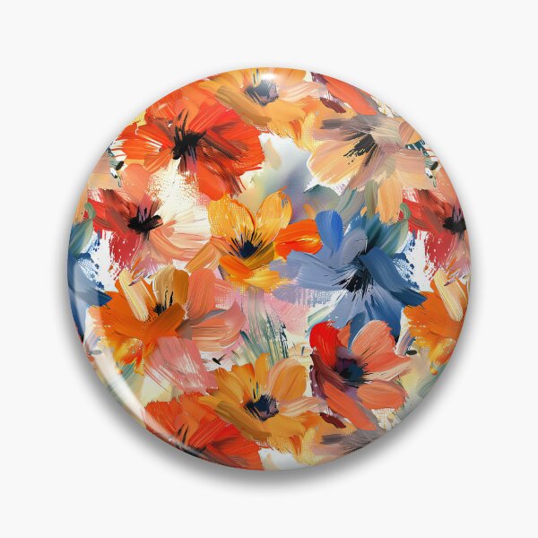 Item preview, Red, Yellow, And Orange Floral Impressionist Digital Art  designed and sold by DEC02.