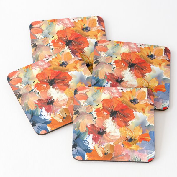 Item preview, Red, Yellow, And Orange Floral Impressionist Digital Art  designed and sold by DEC02.