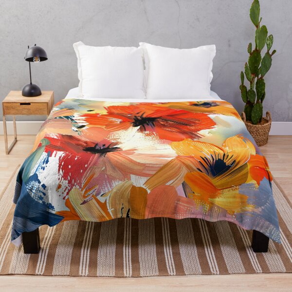 Item preview, Red, Yellow, And Orange Floral Impressionist Digital Art  designed and sold by DEC02.