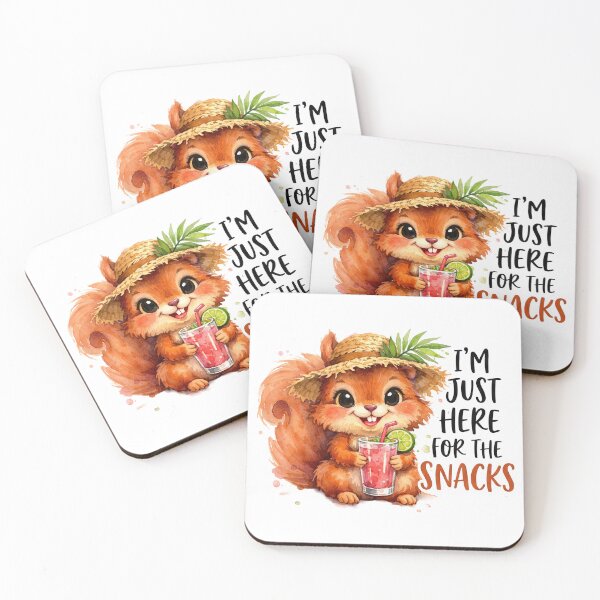 Item preview, Im Just Here For The Snacks Funny Summer Squirrel Watercolor designed and sold by LunaPixelStudio.