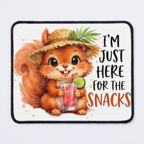 Item preview, Im Just Here For The Snacks Funny Summer Squirrel Watercolor designed and sold by LunaPixelStudio.