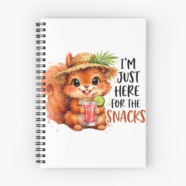 Item preview, Im Just Here For The Snacks Funny Summer Squirrel Watercolor designed and sold by LunaPixelStudio.