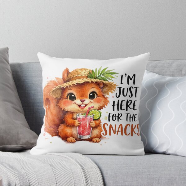 Item preview, Im Just Here For The Snacks Funny Summer Squirrel Watercolor designed and sold by LunaPixelStudio.