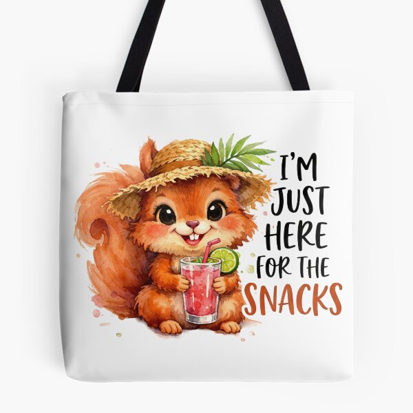 Item preview, Im Just Here For The Snacks Funny Summer Squirrel Watercolor designed and sold by LunaPixelStudio.