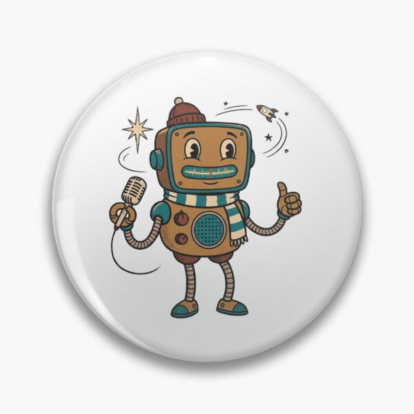 Item preview, Vintage Friendly Radio Robot Illustration designed and sold by Purely Art Shop.