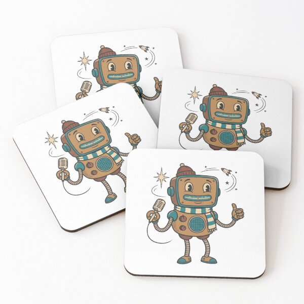 Item preview, Vintage Friendly Radio Robot Illustration designed and sold by Purely Art Shop.