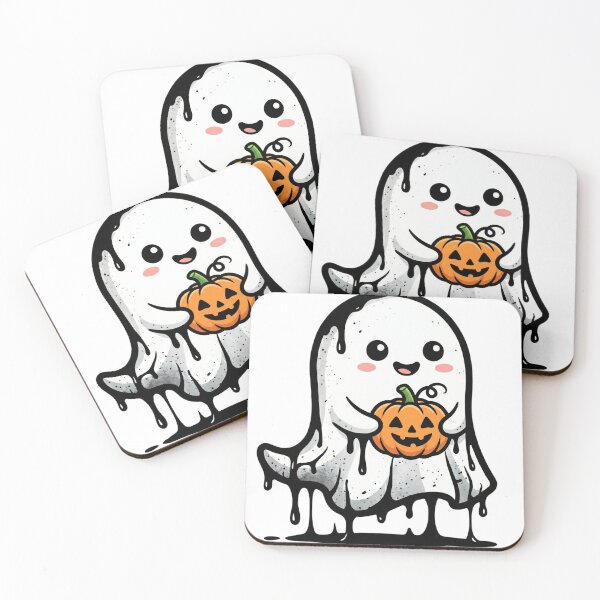 Item preview, Cute Halloween Ghost Holding Pumpkin Sticker ?? | Spooky Cute Aesthetic Design designed and sold by Ghost Of Chill.