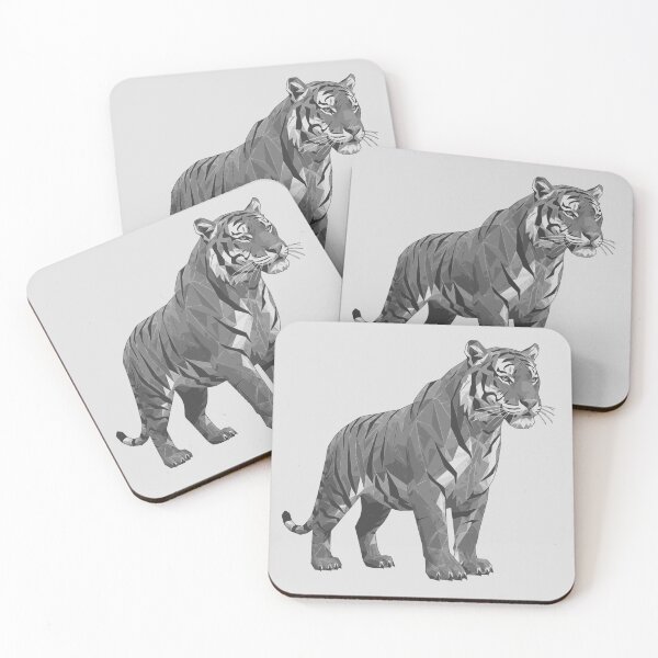 Item preview, Geometric Tiger Bengal Silhouette Modern Line Art designed and sold by tineldesign.