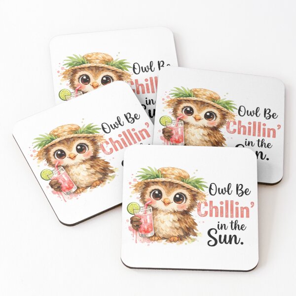 Item preview, Owl Be Chillin In The Sun Funny Summer Watercolor Pun designed and sold by LunaPixelStudio.