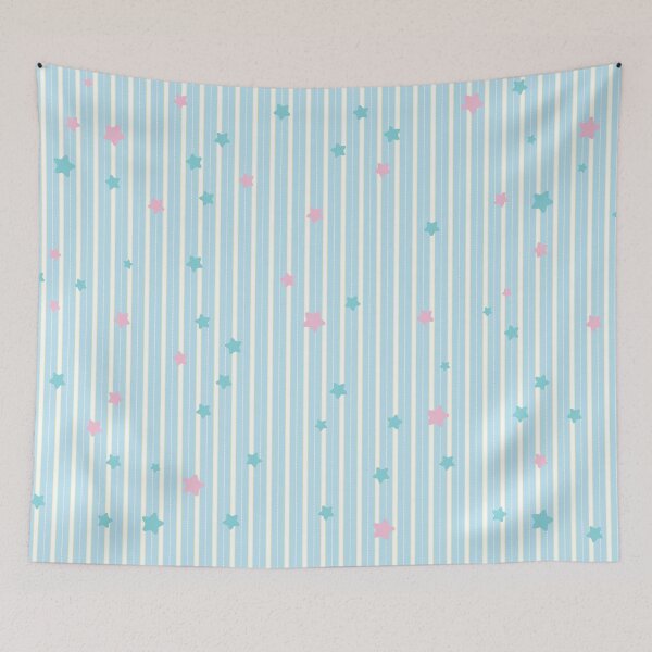 Item preview, Little Twinkle Stars on Blue-White Stripe Pattern designed and sold by kindacute-shop.