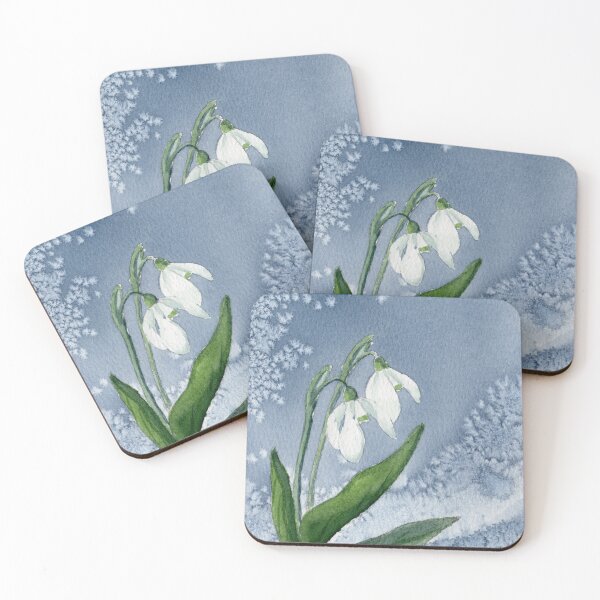 Item preview, Winter Snowflake Flower Watercolor – Blue Aesthetic Floral Illustration | Icy Botanical Art designed and sold by Tsveti_watercolors.