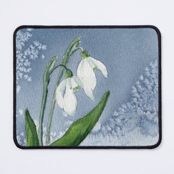 Item preview, Winter Snowflake Flower Watercolor – Blue Aesthetic Floral Illustration | Icy Botanical Art designed and sold by Tsveti_watercolors.