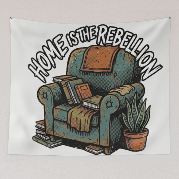 Item preview, Home Is The Rebellion - Retro Comic Armchair Punk Decor designed and sold by InnerwayStudio.