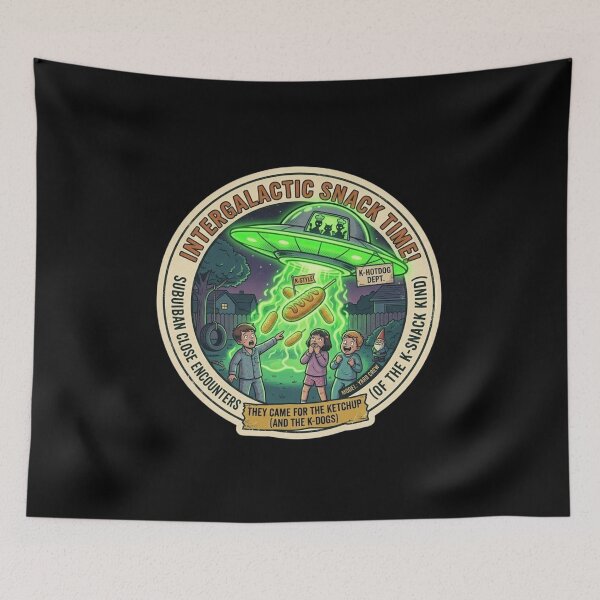 Item preview, Intergalactic Snack Time - Alien K-Hotdog Invasion designed and sold by K-Vibe Design Studio.