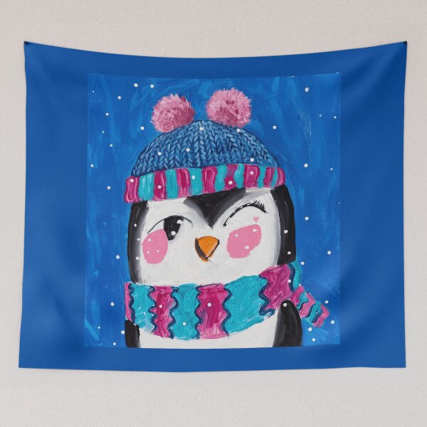 Item preview, Cute Winking Penguin in Winter designed and sold by Kitkin.