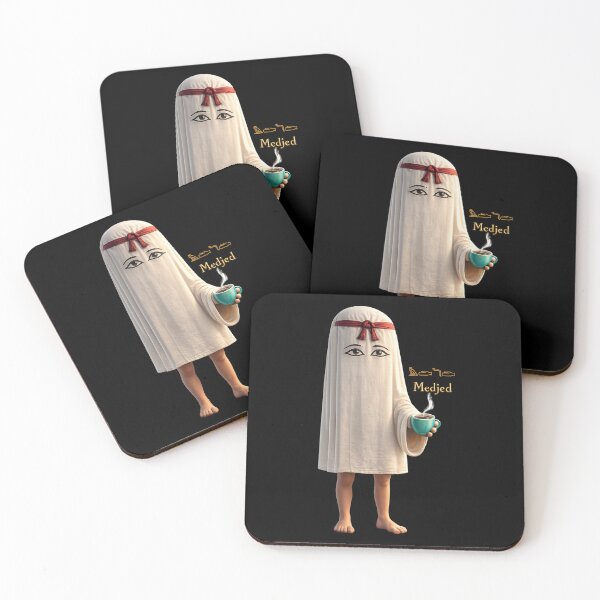 Item preview, Cute Medjed Coffee Ghost – Funny Ancient Egyptian Mythology Cartoon Design designed and sold by TuyaArts.