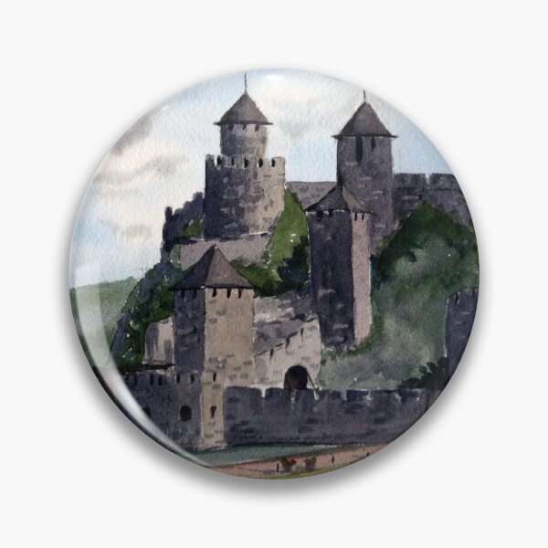 Item preview, Castle Landscape Watercolor – Sunny Day Scenic View | Romantic European Architecture Art designed and sold by Tsveti_watercolors.