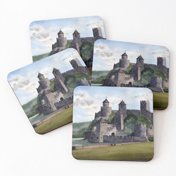 Item preview, Castle Landscape Watercolor – Sunny Day Scenic View | Romantic European Architecture Art designed and sold by Tsveti_watercolors.