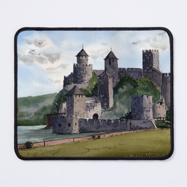 Item preview, Castle Landscape Watercolor – Sunny Day Scenic View | Romantic European Architecture Art designed and sold by Tsveti_watercolors.