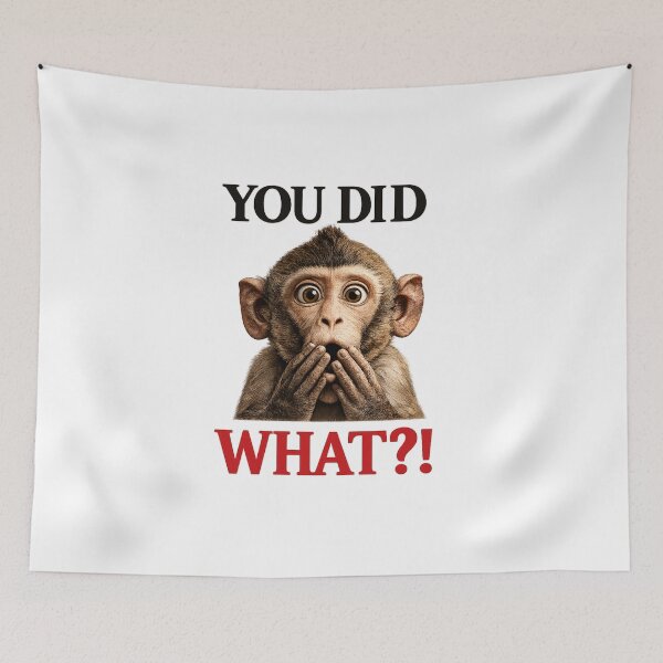 Item preview, Funny Monkey Meme You Did What Reaction Animal Meme Shirt Funny Animal Design designed and sold by Refinedpaws.