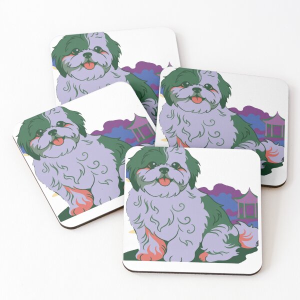 Item preview, Emerald and Lavender Lion Dog Guardian designed and sold by BLUESKY11a.