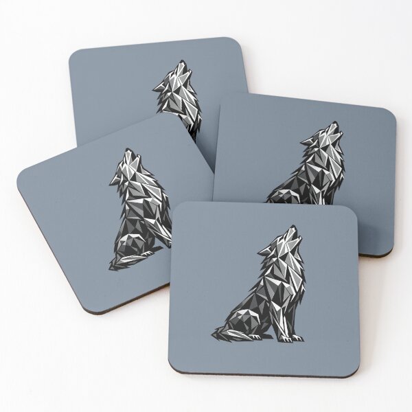 Item preview, Geometric Wolf Howling Minimalist Polygon Animal Art designed and sold by tineldesign.