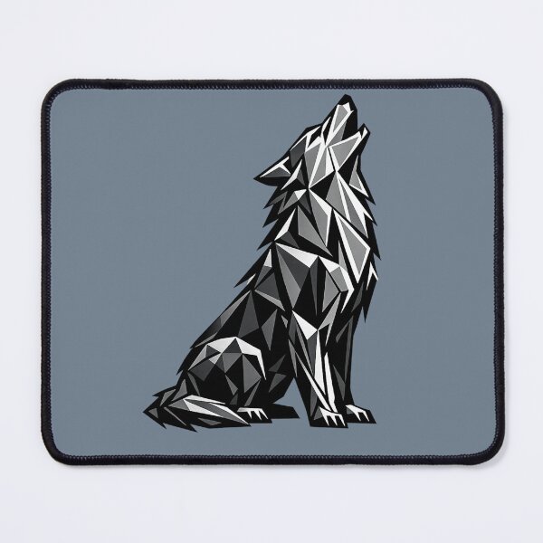 Item preview, Geometric Wolf Howling Minimalist Polygon Animal Art designed and sold by tineldesign.